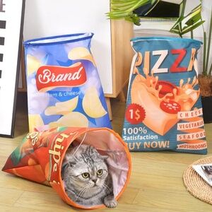 NEW! Orange Chips! Crinkle Cat Play Bag Toy / Hide Out!